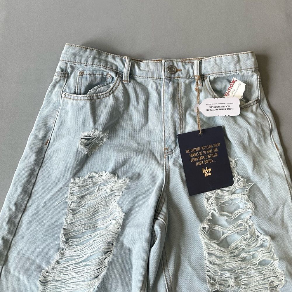 🎉5 for $45🎉 NWT Indigo Rein Shirts Denim Women Size 11/29 Blue Distressed - Picture 3 of 10